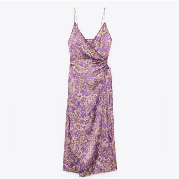Satin Effect Print Dress Size S - Picture 7 of 9